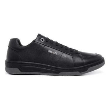 Imagem de Sapatênis em Couro Calce Fácil Ferracini 8060 Preto-Masculino