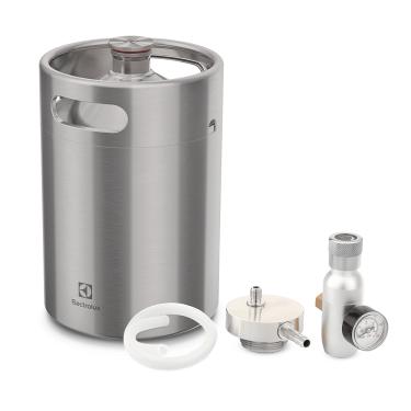 Imagem de Barril de Chopp Electrolux Mini Keg 5L Inox com conectores para Torre de Chopp