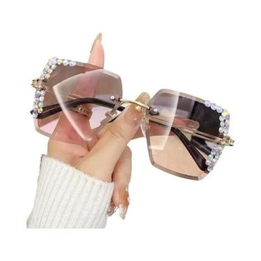 Imagem de Óculos De Sol Femininos Modernos Sem Armação Com Lentes Gradientes, De