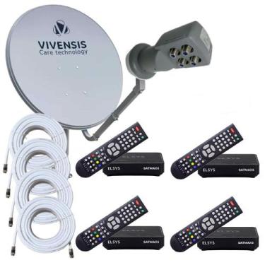 Imagem de Antena Parabólica Banda KU + 04 Receptores ELSYS SATMAX 6