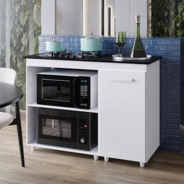 Imagem de Balcão Para Cooktop Soraia 114cm 04 Bocas 01 Porta Com Tampo Recortado