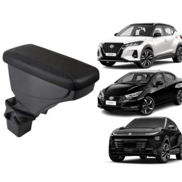 Imagem de Apoio De Braço Nissan Kicks Couro Preto Costura Preta - GPI Automotive
