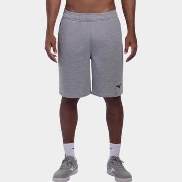 Imagem de Bermuda Moletom Mizuno Masculina, Cinza claro, G