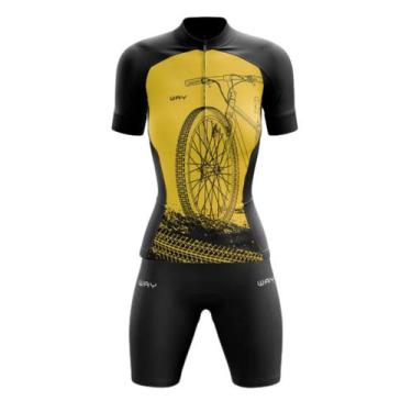 Imagem de Conjunto Ciclismo Feminino Camisa Manga Curta e Bermuda GEL BIKE  - TR