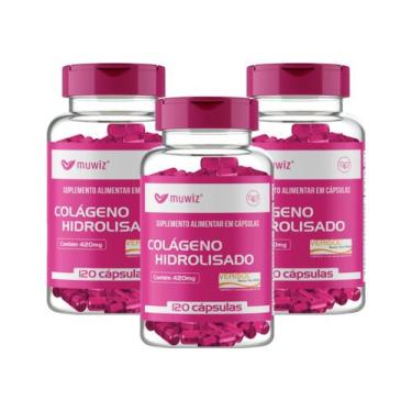 Imagem de kit 3 Colágeno Verisol  120 Cápsulas / 420mg  Muwiz