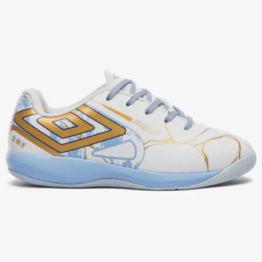 Imagem de Chuteira Futsal Umbro Pro 5 Jr Kintsugi Infantil Branco -, Branco azul