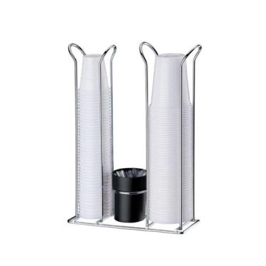 Imagem de Suporte Copos Descartáveis 200ml e 50/80ml e Mexedor Preto Future 1153