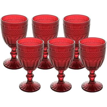 Imagem de Conjunto de Taças Brand P/ Água 345ml 6 Peças em Vidro Vermelho Wolff 