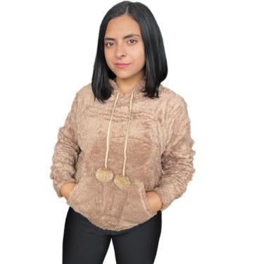 Imagem de Blusa De Frio Feminina Fechada Pelinho Casaco Felpudo Insta - Anj Moda