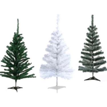 Imagem de Árvore de natal 60cm cheia com 50 galhos branca verde ou nevada com pé