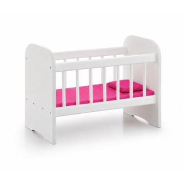 Imagem de Berço de Boneca Com Colchão e Travesseiro Pink Brinquedo - Compmovel