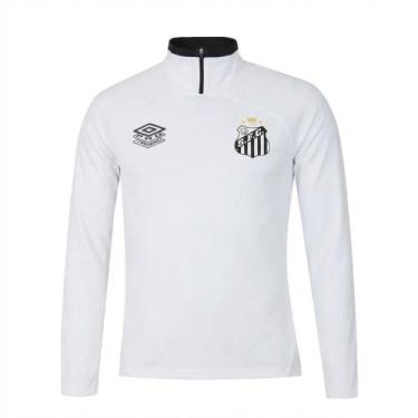 Imagem de Blusão Santos Treino 2025 Umbro Masculino Tamanho:G1Cor:Branco+PretoGê