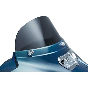 Imagem de Kuryakyn 5719 Acessório para realce de motocicleta: Parafusos decorativos de para-brisa de carenagem de morcego para motocicletas Harley-Davidson 2014-19, cromado