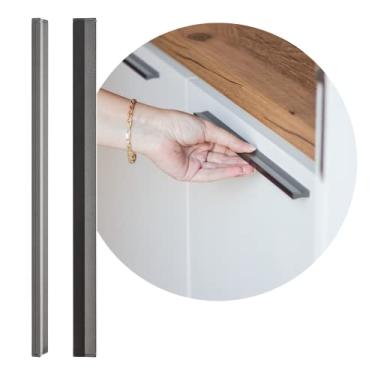 Imagem de Puxador De Guarda Roupa Slim Porta Moveis Alumínio 256mm ASA (Cinza)