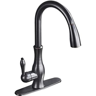 Imagem de JINJIA Torneira de pia de cozinha com pulverização escovada dourada cromada 360 bico de...