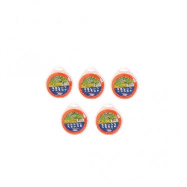 Imagem de Kit 5 Blister Fio de Nylon 12 Metros 3,00 mm Quadrado para Roçadeira Spin Line Vulcan Trent Laranja