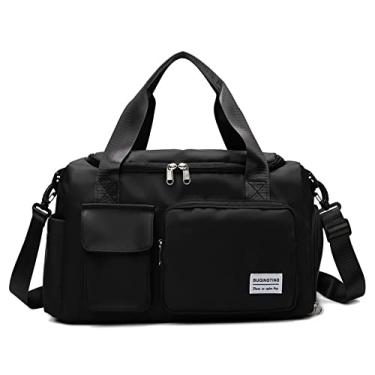 Imagem de Bolsa Mala Feminina Academia Esportiva Viagem Porta Tênis,ideal Para Suas Viagens, Banhos De Piscina, Praia, Clube, Academia, Prática De Esportes Etc. (Preto)