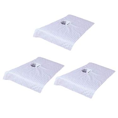 Imagem de 3 peças de capa de mesa de massagem curta Beleza cama orifício toalha lençol puro algodão 50,8 x 81,2 cm - Branco