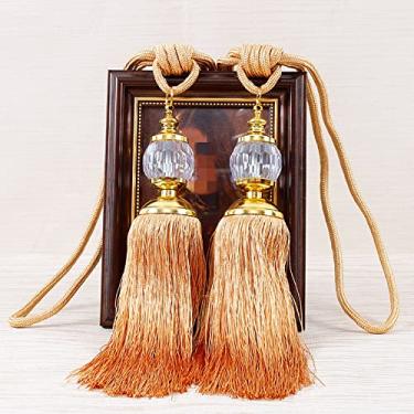 Imagem de peças borlas cortina tieback tiras de bola de plástico titular acessório acessórios de cortina fivela corda decoração de casa, laranja, preço de 2 peças