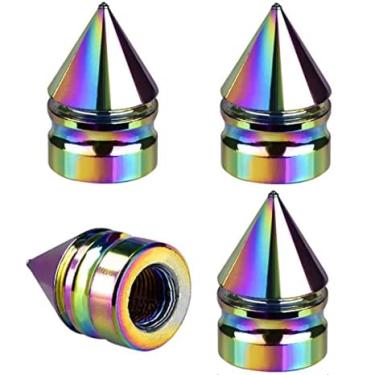 Imagem de VISCAL Tampas de haste de válvula com espiga, 4 peças de tampas de válvula de pneu à prova de poeira e à prova d'água, adequadas para carros, caminhões, suvs e motocicletas (coloridas)