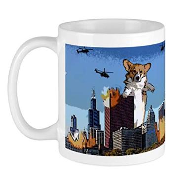 Imagem de Caneca engraçada de café para cachorro Corgi Zilla 325 ml tamanho padrão