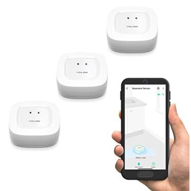 Imagem de YoLink Sensor de vazamento de água, pacote com 3 LoRa, alcance ao ar livre, detector inteligente de vazamento e inundação, SMS/texto, e-mail e notificações push, com Alexa, IFTTT, Home Assistant -