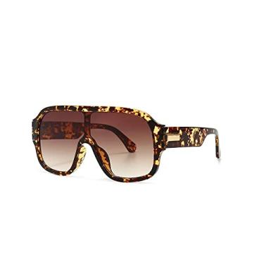 Imagem de Óculos de sol grandes de uma peça preto bege para mulheres vintage quadrado óculos de sol masculino gradiente punk tons uv400 armação grande, 6, tamanho único