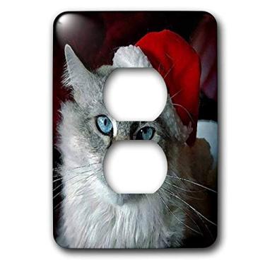 Imagem de 3dRose Tampa de tomada com 2 plugues Christmas Cat da lsp_4576_6