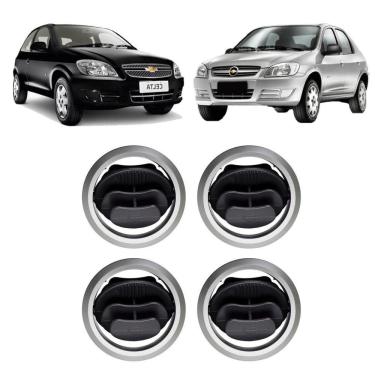 Imagem de Kit Grade Difusor Saída Ar Painel Celta Prisma 2007/15 Prata