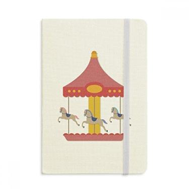 Imagem de Caderno colorido com estampa de parque de museu de carrossel em tecido com capa dura e diário clássico