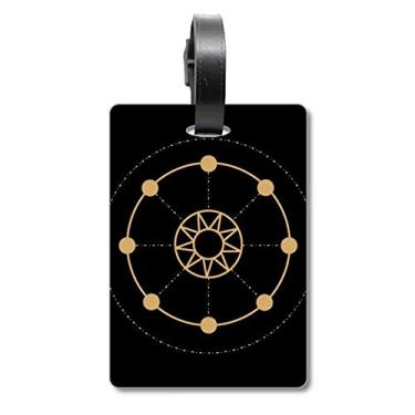 Imagem de Forma Totem Geometria Sun Star Mala de Bagagem Etiqueta de Bagagem Etiqueta de Bordado