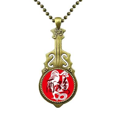 Imagem de DIYthinker Colar de Ano Novo do Galo Animal do Zodíaco da China Antiguidade Joia Pingente de Música