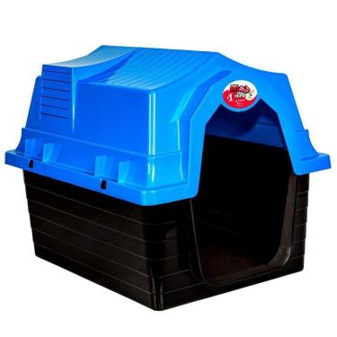 Imagem de Casinha De Cachorro Pet Au Para Cães Nº 4 Jel Plast Azul