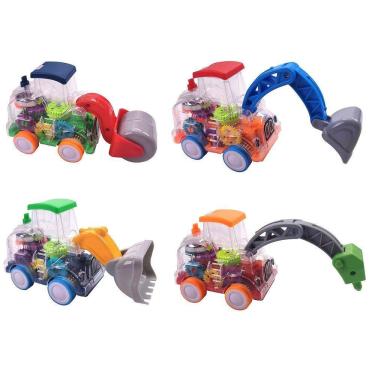 Imagem de 4pc carro de brinquedo transparente para crianças carro elétrico mecânico operado por bateria brinquedo de carro de corrida com engrenagens móveis col