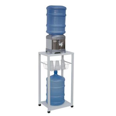 Imagem de Suporte Bebedouro Galão Água Tampo De Aço Reforçado Branco