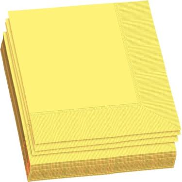 Imagem de Guardanapos de bebidas amarelo claro 2 camadas | Pacote com 50 | Suprimento de festa