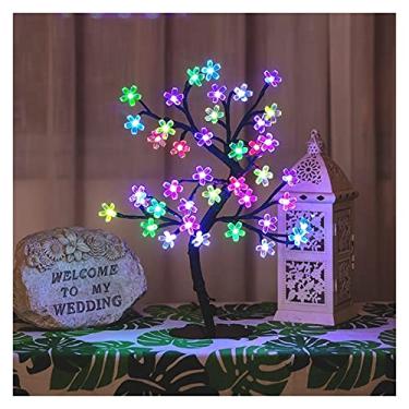 Imagem de AxBALL Lâmpada de árvore de flor de cerejeira Árvore artificial de 1,5 pés com 40 LED 16 Modo de iluminação RGB Abajur de mesa com controle remoto USB