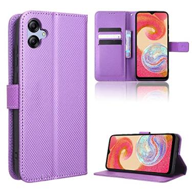 Imagem de Elubugod Capa para Samsung Galaxy A04e Capa de couro, capa flip de couro PU para Samsung SM-A042M/DS Galaxy A04e 4G / SM-A042F/DS M-A042F SM-A042M capa roxa