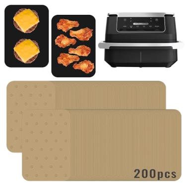 Imagem de INFRAOVENS Papel de pergaminho Air Fryer para Ninja Foodi DZ071 6 em 1 DualZone FlexBasket e divisórias de papel para zona dupla, 2 cestas duplas, folhas de acessórios de airfryer não branqueadas,