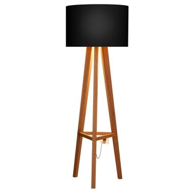 Imagem de Luminária De Chão Tripé Celta Com Cúpula Abajur Black/Nature