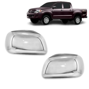 Imagem de Par Aplique Cromado para Capa Retrovisor Toyota Hilux Sr Srv Sw4 Pickup Suv 2005 2006 2007 2008 2009 2010 2011