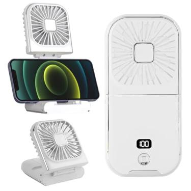 Imagem de Ventilador portátil de mão, ventilador de colar, mini ventilador de mesa, suporte dobrável para telefone, energia de reserva de emergência, ventiladores pessoais recarregáveis USB silenciosos type1