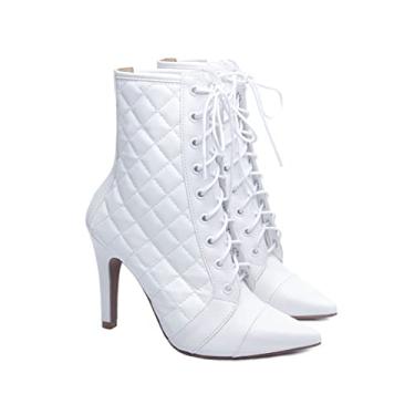 Imagem de Bota Feminina Bico Fino Branco Torricella Cor:Branco;Tamanho:36;Genero:Feminino