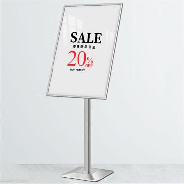 Imagem de Suporte de sinalização Suporte de pôster de chão, Suporte de sinalização de exibição interna externa, Suporte de pôster de pedestal ajustável, Show de negócios de igreja escolar, Supermercad