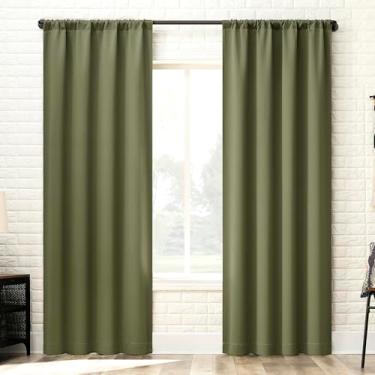 Imagem de Sun Zero Bergen Theater Grade Extreme 100% Blackout Rod Pocket Cortina Painel, 101,6 cm x 213,4 cm, Verde Sálvia