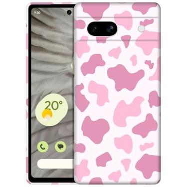 Imagem de GlamCase Capa para Google Pixel 7A 5G, Pixel 7A 5G - Capa de couro de vaca rosa bebê impressa fina e elegante de plástico rígido de encaixe rígido capa protetora para telefone traseira de designer /,