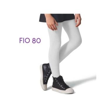 Imagem de Meia Calca Selene Infantil Fio 80 72% Algodao 9555 Branco, M, Branco