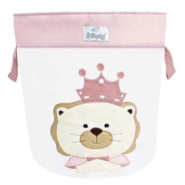 Imagem de Cesto Organizador Brinquedo Bordado Ursa Princesa Rosê - Loja Baby