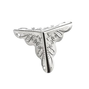 Imagem de Cantoneira Oriental 4 Peças Acabamento Metal Decoração Artesanato - Me