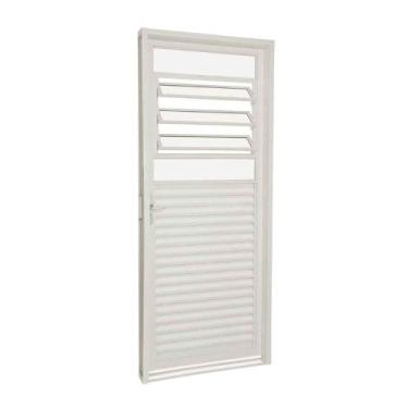 Imagem de Porta de Giro Veneziana e Báscula em Aço 217 x 87 x 6,5 cm Esquerda Pr